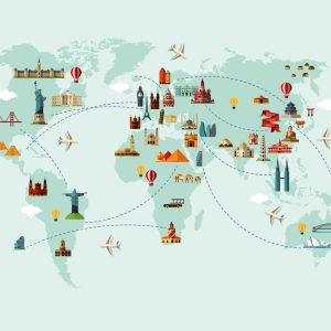 Papier Peint Carte Du Monde Grands Sites – Image 1