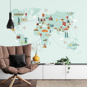 Papier Peint Carte Du Monde Grands Sites – Image 4