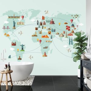 Papier Peint Carte Du Monde Grands Sites – Image 5