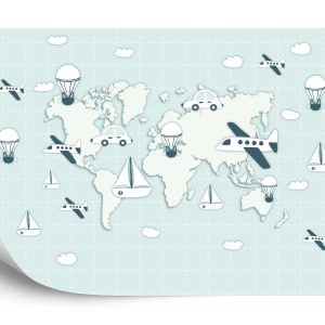 Papier Peint Carte Du Monde Voyage – Image 2