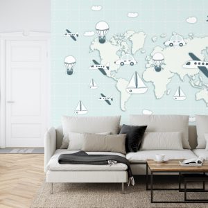 Papier Peint Carte Du Monde Voyage – Image 6