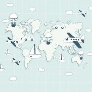 Papier Peint Carte Du Monde Voyage – Image 1