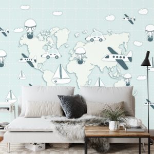 Papier Peint Carte Du Monde Voyage – Image 3