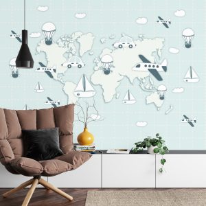 Papier Peint Carte Du Monde Voyage – Image 4