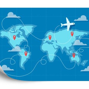 Papier Peint Voler Sur La Carte Du Monde – Image 2