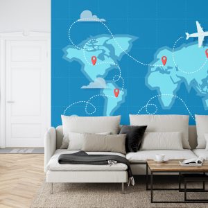 Papier Peint Voler Sur La Carte Du Monde – Image 6