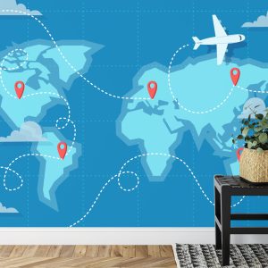 Papier Peint Voler Sur La Carte Du Monde – Image 7