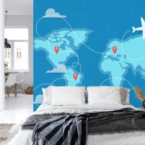 Papier Peint Voler Sur La Carte Du Monde – Image 8