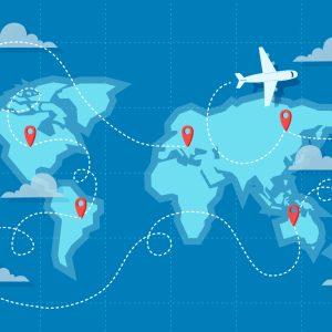 Papier Peint Voler Sur La Carte Du Monde – Image 1