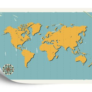 Papier Peint Carte Du Monde Rétro – Image 2