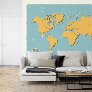 Papier Peint Carte Du Monde Rétro – Image 6