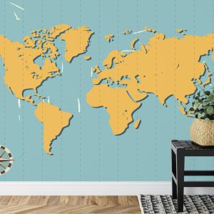 Papier Peint Carte Du Monde Rétro – Image 7