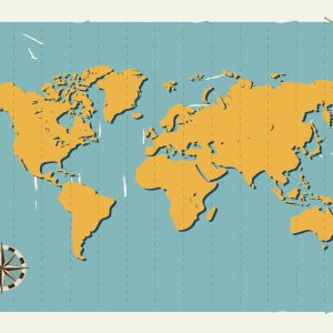 Papier Peint Carte Du Monde Rétro – Image 1