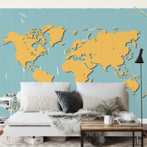 Papier Peint Carte Du Monde Rétro – Image 3