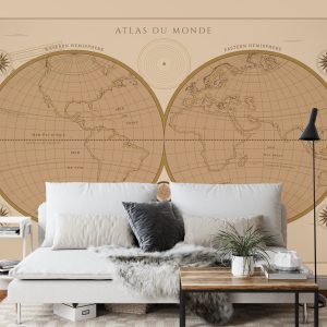 Papier Peint Atlas Du Monde Vintage – Image 3