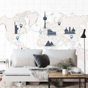 Papier Peint Carte Du Tour Du Monde – Image 3