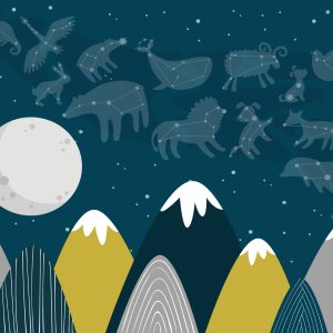 Papier Peint Grandes Étoiles Petites Montagnes – Image 1