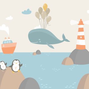 Papier Peint Baleine Ohé ! – Image 1
