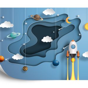 Papier Peint À Travers L'espace Papercut Series – Image 2