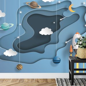 Papier Peint À Travers L'espace Papercut Series – Image 7