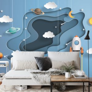 Papier Peint À Travers L'espace Papercut Series – Image 3