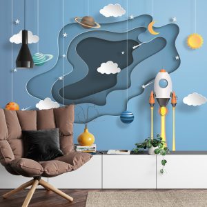 Papier Peint À Travers L'espace Papercut Series – Image 4