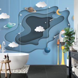 Papier Peint À Travers L'espace Papercut Series – Image 5