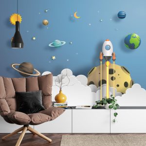 Papier Peint Série Rocket Away Papercut – Image 4