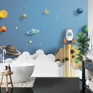 Papier Peint Série Rocket Away Papercut – Image 5