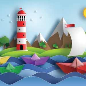 Papier Peint Sail Away Papercut Série – Image 1