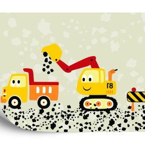 Papier Peint Travailler Dur Avec Un Camion Et Une Pelleteuse – Image 2