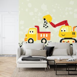 Papier Peint Travailler Dur Avec Un Camion Et Une Pelleteuse – Image 6