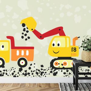 Papier Peint Travailler Dur Avec Un Camion Et Une Pelleteuse – Image 7