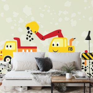 Papier Peint Travailler Dur Avec Un Camion Et Une Pelleteuse – Image 3