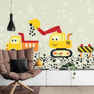 Papier Peint Travailler Dur Avec Un Camion Et Une Pelleteuse – Image 4