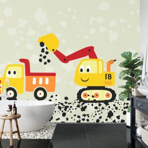 Papier Peint Travailler Dur Avec Un Camion Et Une Pelleteuse – Image 5