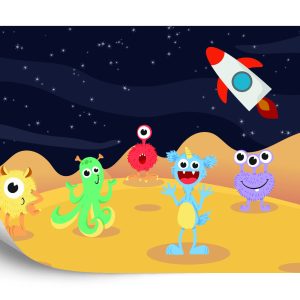 Papier Peint Monster Mayhem Dans L'espace – Image 2