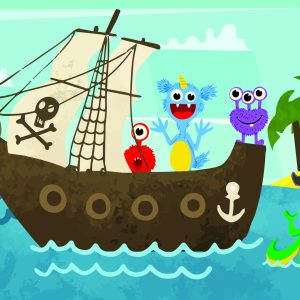 Papier Peint Monstre Mayhem Pirates – Image 1