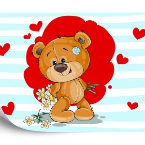 Papier Peint The Big Heart Bears : Bradley A Des Fleurs – Image 2