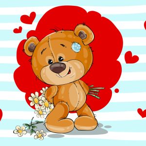 Papier Peint The Big Heart Bears : Bradley A Des Fleurs – Image 1