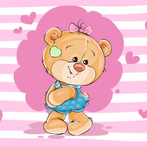 Papier Peint Les Oursons Au Grand Coeur : Claudia – Image 1