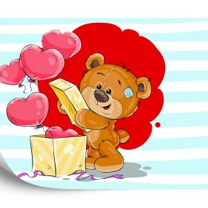 Papier Peint Les Oursons Au Grand Cœur : Boîte De Cœurs – Image 2