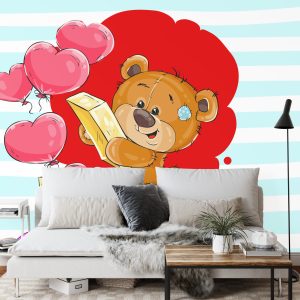 Papier Peint Les Oursons Au Grand Cœur : Boîte De Cœurs – Image 3