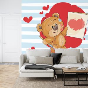 Papier Peint Les Oursons Au Grand Coeur : Peinture D'amour – Image 6