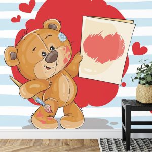 Papier Peint Les Oursons Au Grand Coeur : Peinture D'amour – Image 7