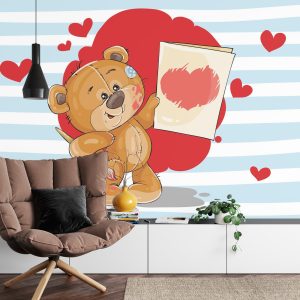 Papier Peint Les Oursons Au Grand Coeur : Peinture D'amour – Image 4