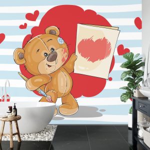 Papier Peint Les Oursons Au Grand Coeur : Peinture D'amour – Image 5