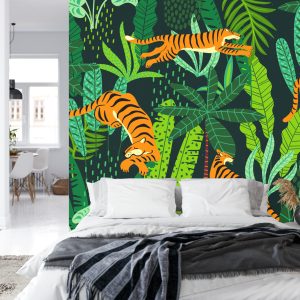 Papier Peint Tigres De La Jungle Rétro – Image 8