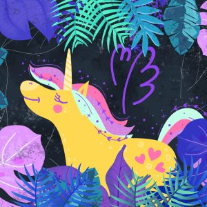 Papier Peint Forêt Nocturne D'ula La Unicornio – Image 1