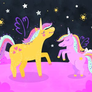 Papier Peint Ula La Unicornio & Lola Sous Les Étoiles – Image 1